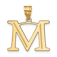 Load image into Gallery viewer, 14k Polished Etched Letter M Initial Pendant

