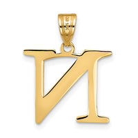 Load image into Gallery viewer, 14k Polished Etched Letter N Initial Pendant
