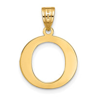 Load image into Gallery viewer, 14k Polished Etched Letter O Initial Pendant
