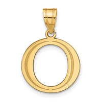 Load image into Gallery viewer, 14k Polished Etched Letter O Initial Pendant

