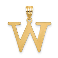 Load image into Gallery viewer, 14k Polished Etched Letter W Initial Pendant
