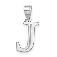 Load image into Gallery viewer, 14kw Polished Etched Letter J Initial Pendant
