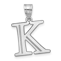 Load image into Gallery viewer, 14kw Polished Etched Letter K Initial Pendant
