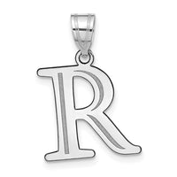 Load image into Gallery viewer, 14kw Polished Etched Letter R Initial Pendant

