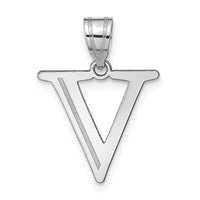 Load image into Gallery viewer, 14kw Polished Etched Letter V Initial Pendant
