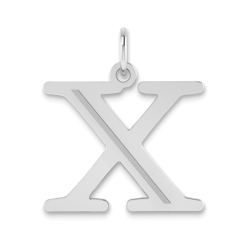 14kw Polished Etched Letter X Initial Pendant