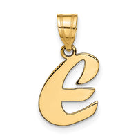 Load image into Gallery viewer, 14k Polished Script Letter E Initial Pendant
