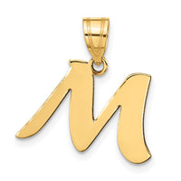 Load image into Gallery viewer, 14k Polished Script Letter M Initial Pendant
