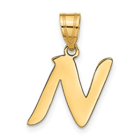 Load image into Gallery viewer, 14k Polished Script Letter N Initial Pendant
