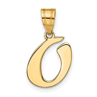 Load image into Gallery viewer, 14k Polished Script Letter O Initial Pendant
