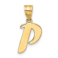 Load image into Gallery viewer, 14k Polished Script Letter P Initial Pendant
