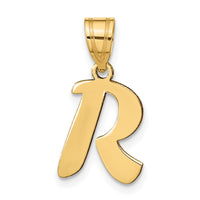 Load image into Gallery viewer, 14k Polished Script Letter R Initial Pendant

