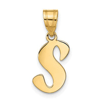 Load image into Gallery viewer, 14k Polished Script Letter S Initial Pendant
