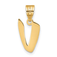 Load image into Gallery viewer, 14k Polished Script Letter V Initial Pendant
