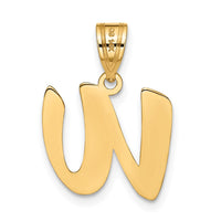 Load image into Gallery viewer, 14k Polished Script Letter W Initial Pendant
