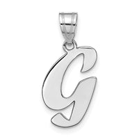 Load image into Gallery viewer, 14kw Polished Script Letter G Initial Pendant
