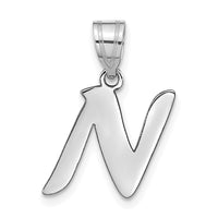 Load image into Gallery viewer, 14kw Polished Script Letter N Initial Pendant
