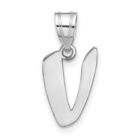 Load image into Gallery viewer, 14kw Polished Script Letter V Initial Pendant
