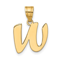 Load image into Gallery viewer, 14k Polished Script Letter W Initial Pendant

