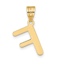 Load image into Gallery viewer, 14k Polished Bubble Letter F Initial Pendant
