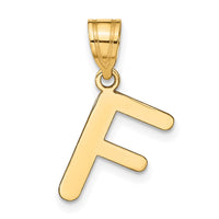 Load image into Gallery viewer, 14k Polished Bubble Letter F Initial Pendant
