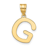 Load image into Gallery viewer, 14k Polished Bubble Letter G Initial Pendant
