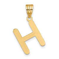 Load image into Gallery viewer, 14k Polished Bubble Letter H Initial Pendant
