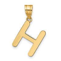 Load image into Gallery viewer, 14k Polished Bubble Letter H Initial Pendant
