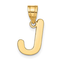 Load image into Gallery viewer, 14k Polished Bubble Letter J Initial Pendant
