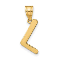 Load image into Gallery viewer, 14k Polished Bubble Letter L Initial Pendant
