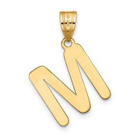 Load image into Gallery viewer, 14k Polished Bubble Letter M Initial Pendant
