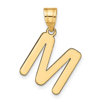Load image into Gallery viewer, 14k Polished Bubble Letter M Initial Pendant
