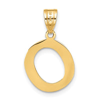 Load image into Gallery viewer, 14k Polished Bubble Letter O Initial Pendant
