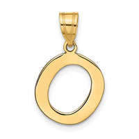 Load image into Gallery viewer, 14k Polished Bubble Letter O Initial Pendant
