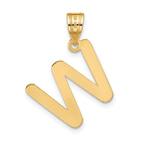 Load image into Gallery viewer, 14k Polished Bubble Letter W Initial Pendant
