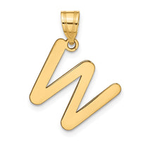 Load image into Gallery viewer, 14k Polished Bubble Letter W Initial Pendant
