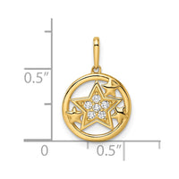 Load image into Gallery viewer, 14k CZ Stars Circular Pendant
