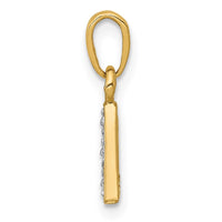 Load image into Gallery viewer, 14KY with Rhodium Diamond Letter A Initial Pendant
