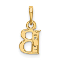 Load image into Gallery viewer, 14KY with Rhodium Diamond Letter B Initial Pendant
