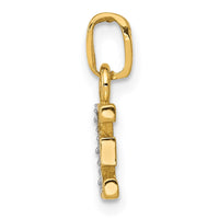 Load image into Gallery viewer, 14KY with Rhodium Diamond Letter E Initial Pendant
