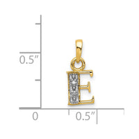 Load image into Gallery viewer, 14KY with Rhodium Diamond Letter E Initial Pendant
