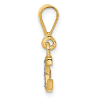 Load image into Gallery viewer, 14KY with Rhodium Diamond Letter G Initial Pendant
