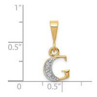 Load image into Gallery viewer, 14KY with Rhodium Diamond Letter G Initial Pendant
