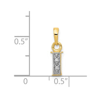 Load image into Gallery viewer, 14KY with Rhodium Diamond Letter I Initial Pendant

