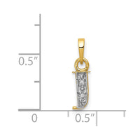 Load image into Gallery viewer, 14KY with Rhodium Diamond Letter J Initial Pendant

