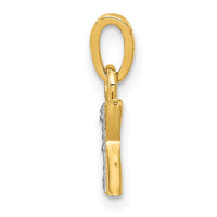 Load image into Gallery viewer, 14KY with Rhodium Diamond Letter K Initial Pendant
