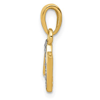 Load image into Gallery viewer, 14KY with Rhodium Diamond Letter N Initial Pendant
