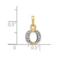 Load image into Gallery viewer, 14KY with Rhodium Diamond Letter O Initial Pendant
