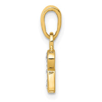 Load image into Gallery viewer, 14KY with Rhodium Diamond Letter R Initial Pendant
