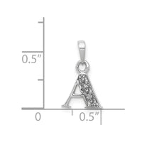 Load image into Gallery viewer, 14KW with Rhodium Diamond Letter A Initial Pendant
